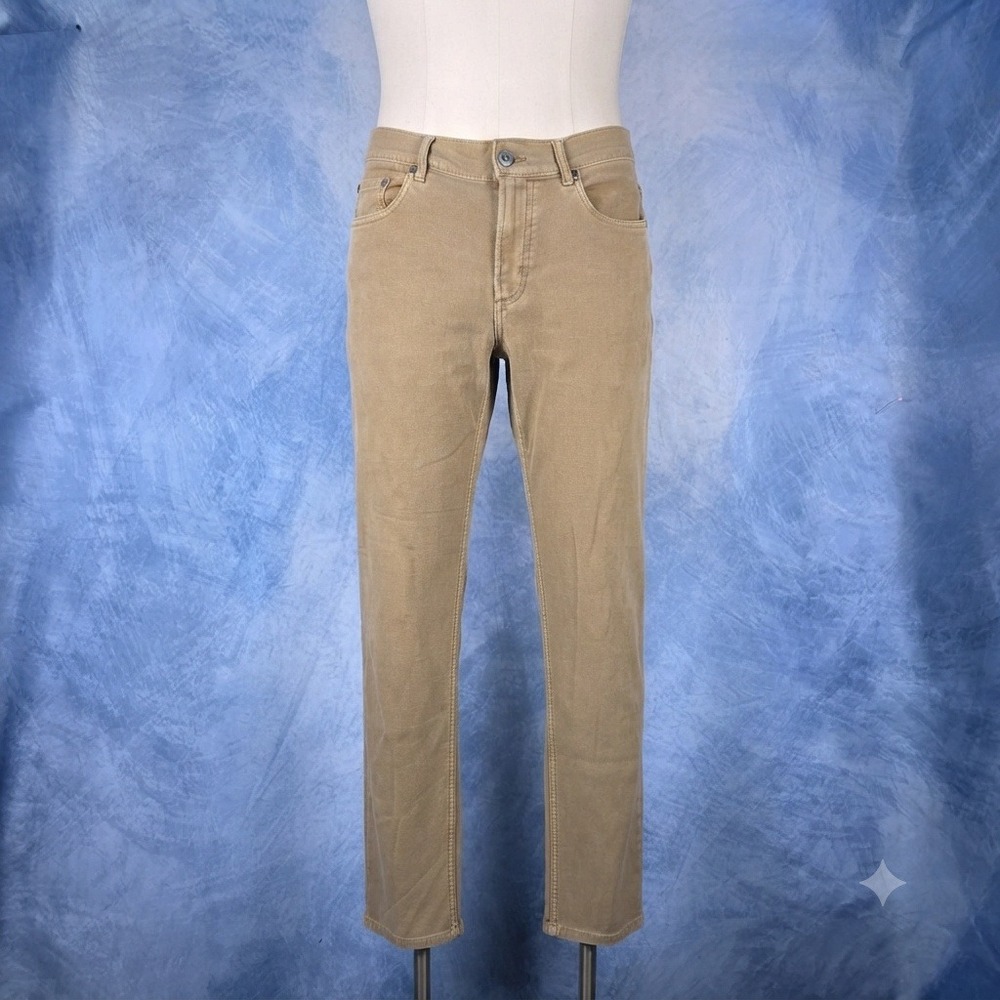 Faherty‎ Brand Mens 5 Pocket Pants Tan Khaki Straight Leg Size 33 Stretch Cotton